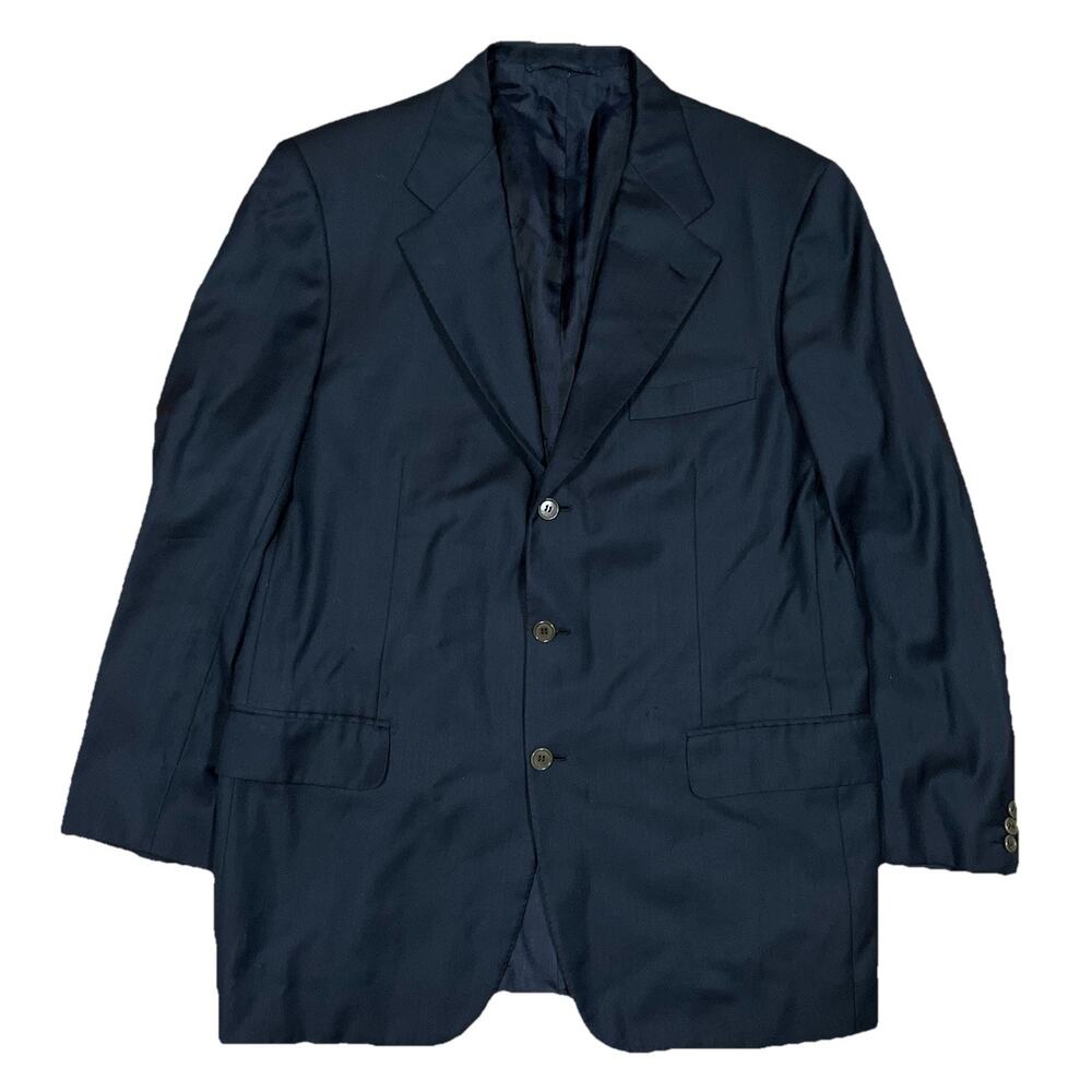 Brioni Roma Navy Blue Wool Palatino Blazer Jacket Sz 42R Italy 3 Button Flaws